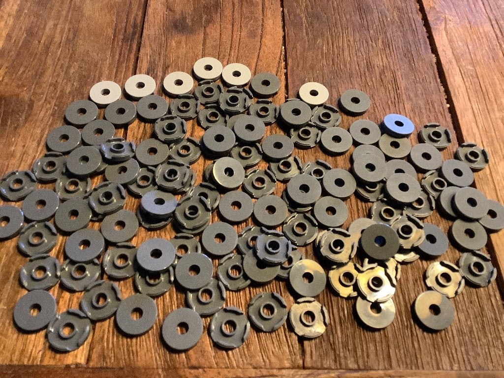 Lego tegeltjes 2x2 hole grijs 125 stuks / 118-80, Enlèvement ou Envoi, Utilisé, Briques en vrac, Lego