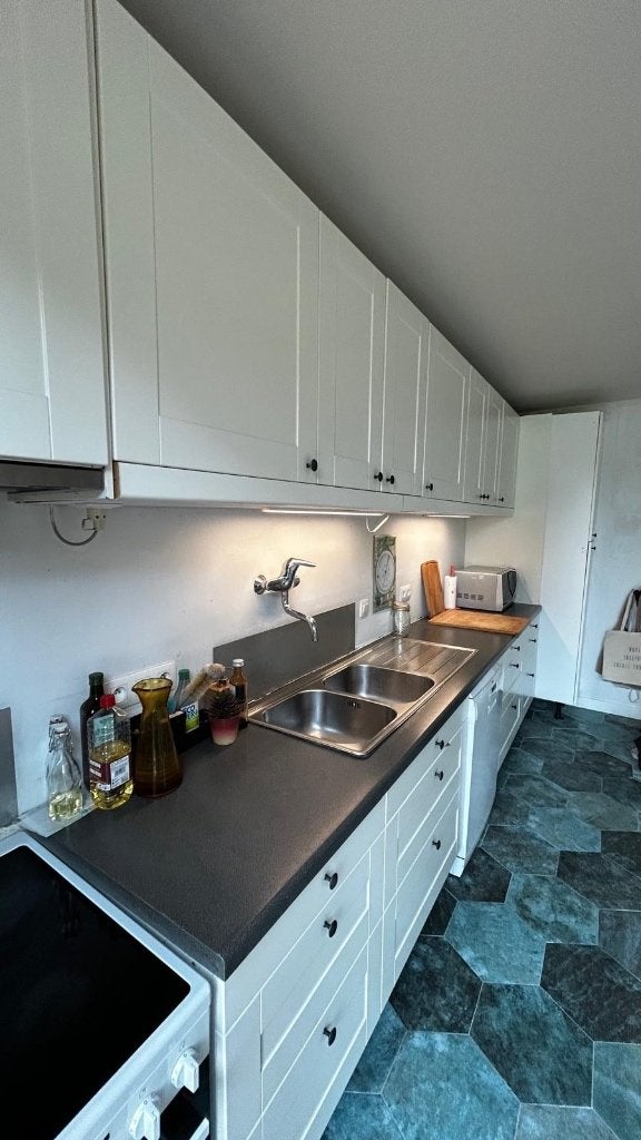 Keukenkasten te geef, Maison & Meubles, Enlèvement, Utilisé, Blanc, 50 à 75 cm
