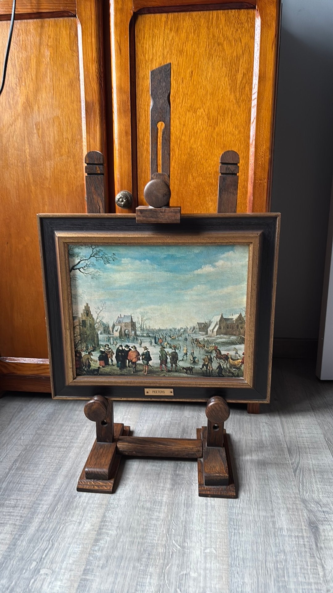 Schildersezel met reproductie schilderij Peeters Bonaventura, Antiek en Kunst, Ophalen