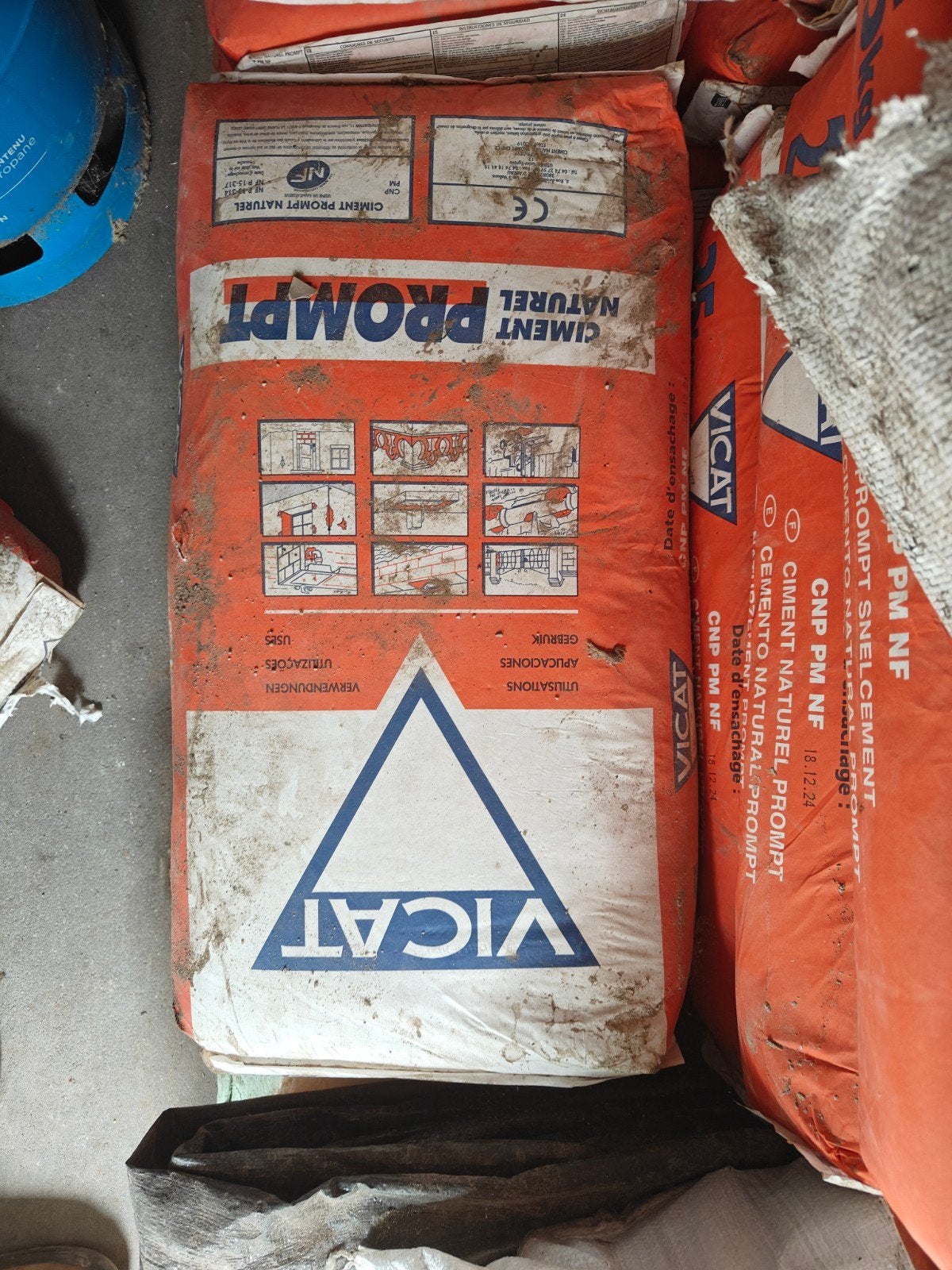 17x 25kg Vicat prompt snelcement, Ophalen