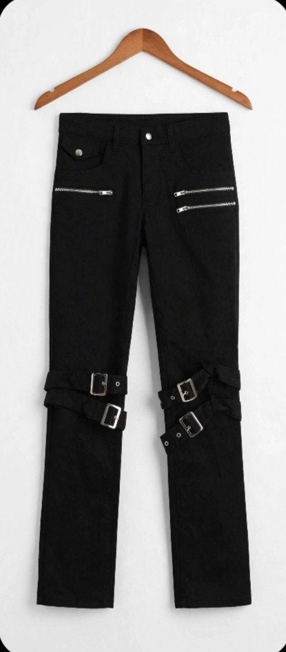 Pantalon noir gothique punk zips & sangles T.31/32 - NEUF ja, Vêtements | Femmes, Enlèvement, Neuf, Noir