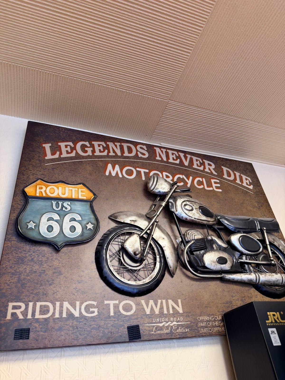 3d metalen decoratie mancave barbershop, Ophalen, Zo goed als nieuw