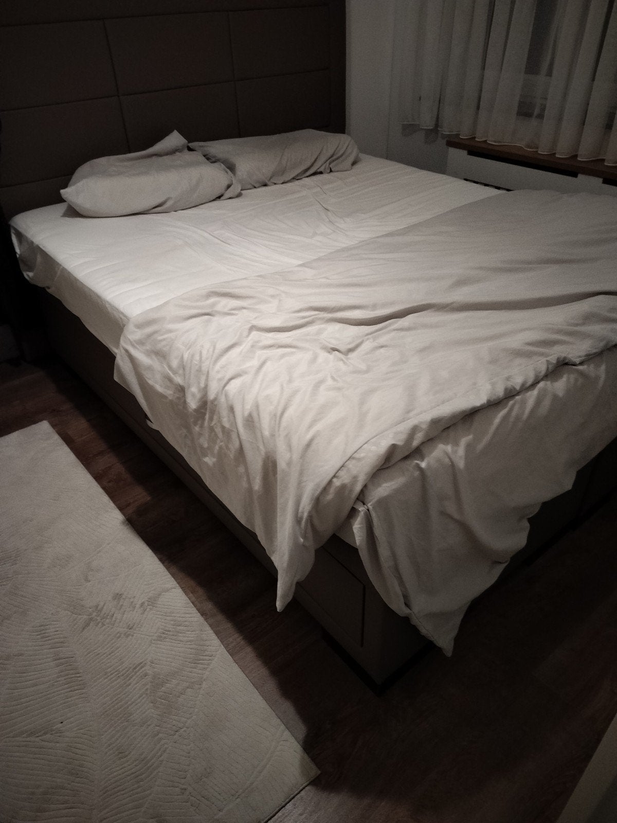 taupe boxspring met opbergruimte(schuif) 2 de kanten, Ophalen