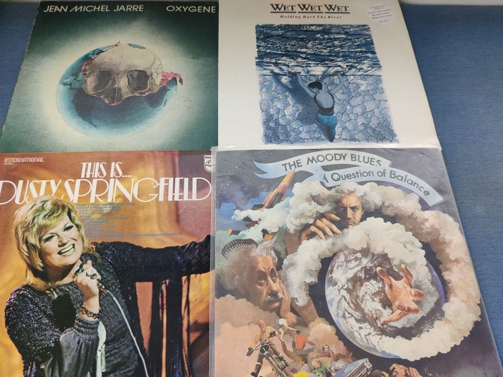 lot lp: dusty springfield, wetwetwet, moody blues, jm jarre, Ophalen of Verzenden, Pop, LP