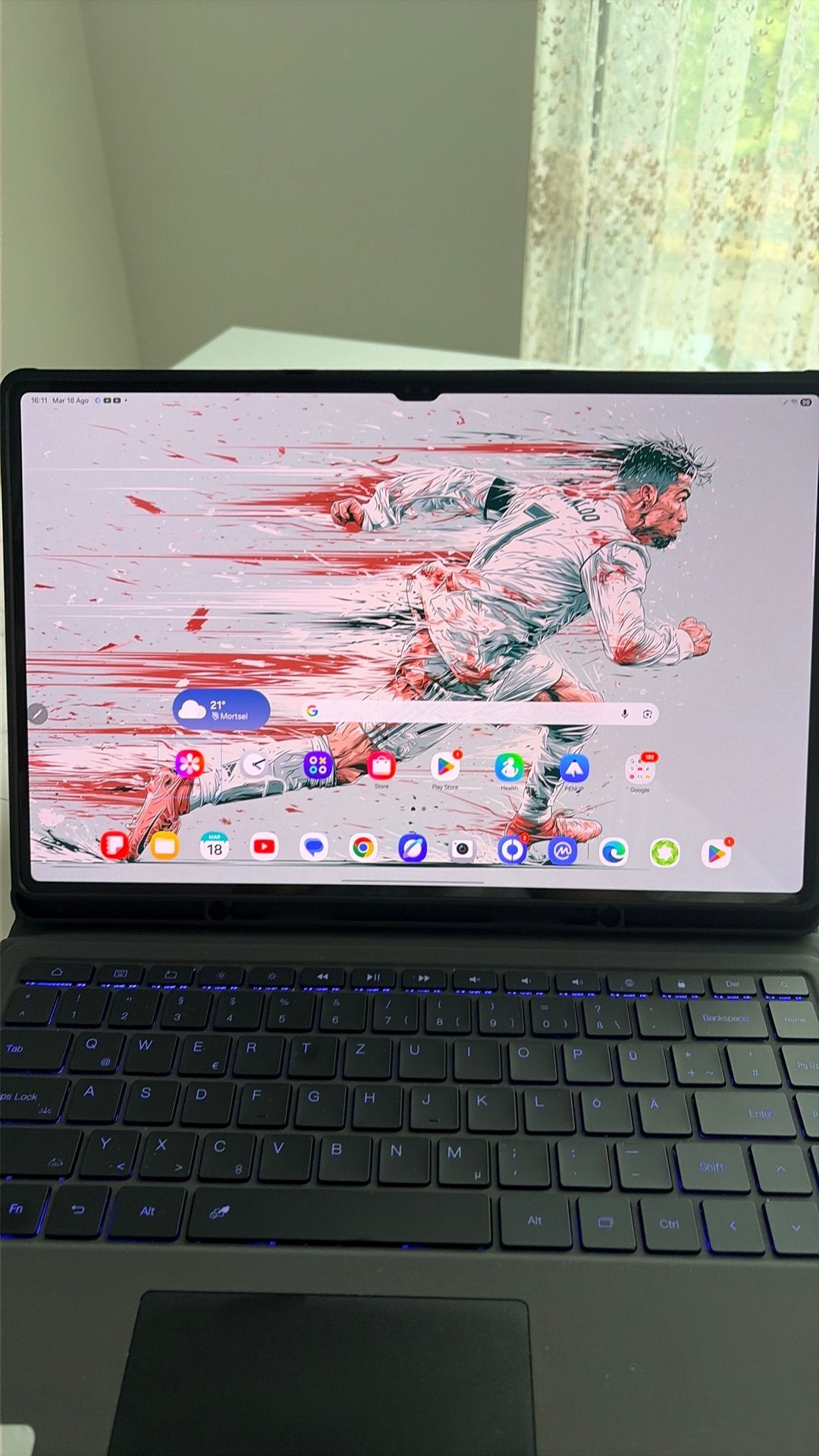 Samsung Galaxy Tab S8 Ultra + RGB Keyboard+Trackpad, Informatique & Logiciels, 13 pouces ou plus, Comme neuf, Enlèvement, 128 GB