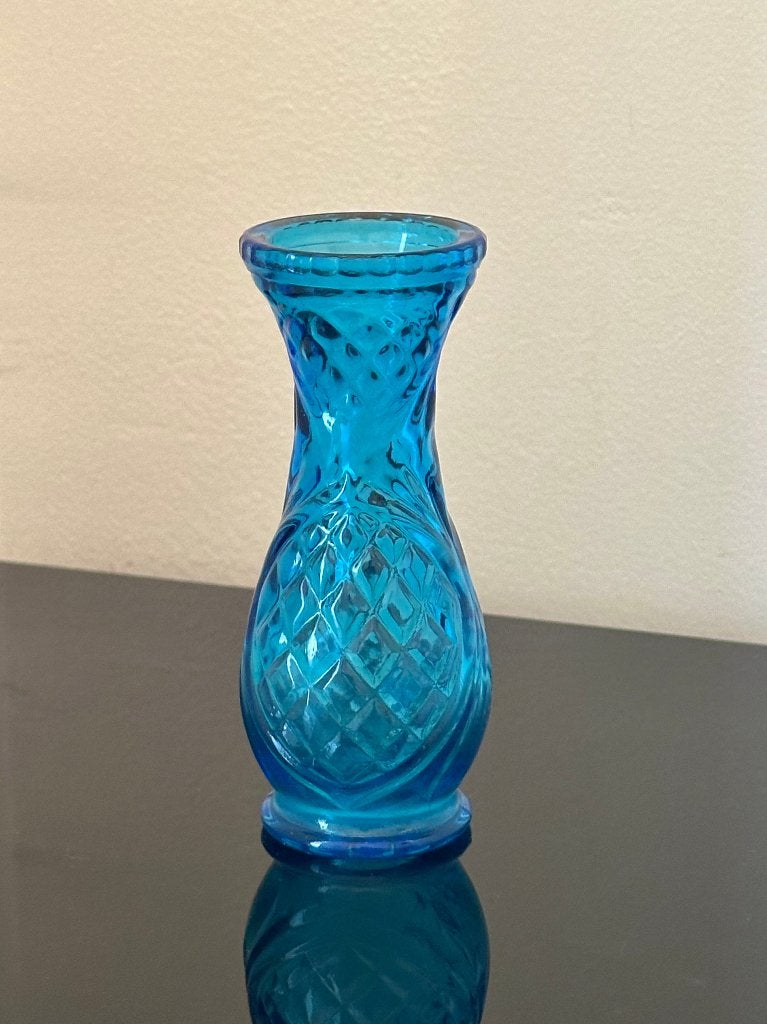 Petit vase soliflore verre bleu art déco Empoli, Antiquités & Art, Enlèvement