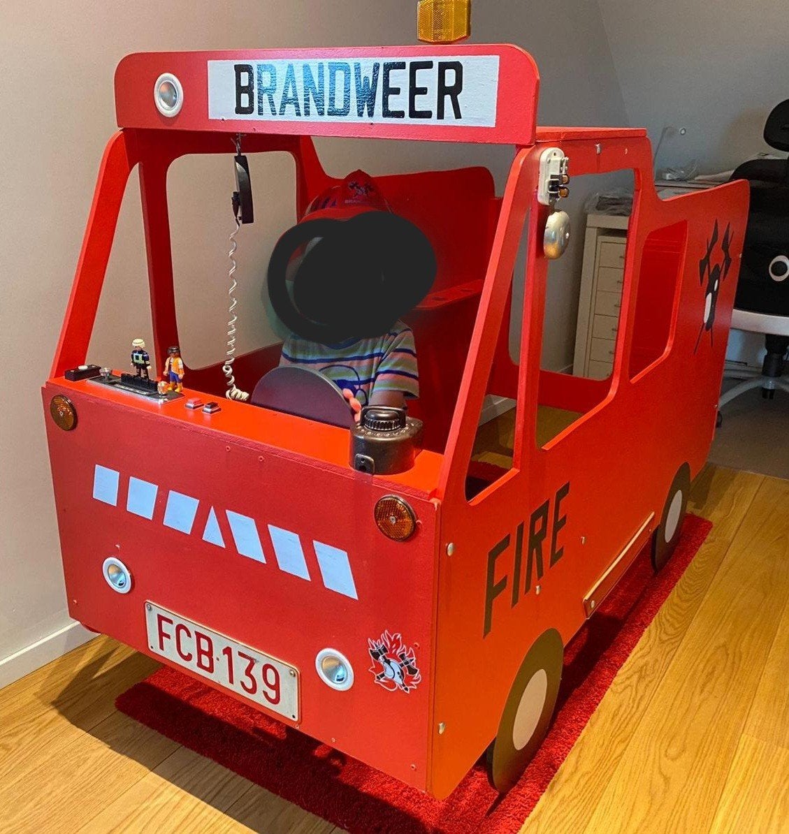 Brandweerwagen /speelhuis, Ophalen, Gebruikt