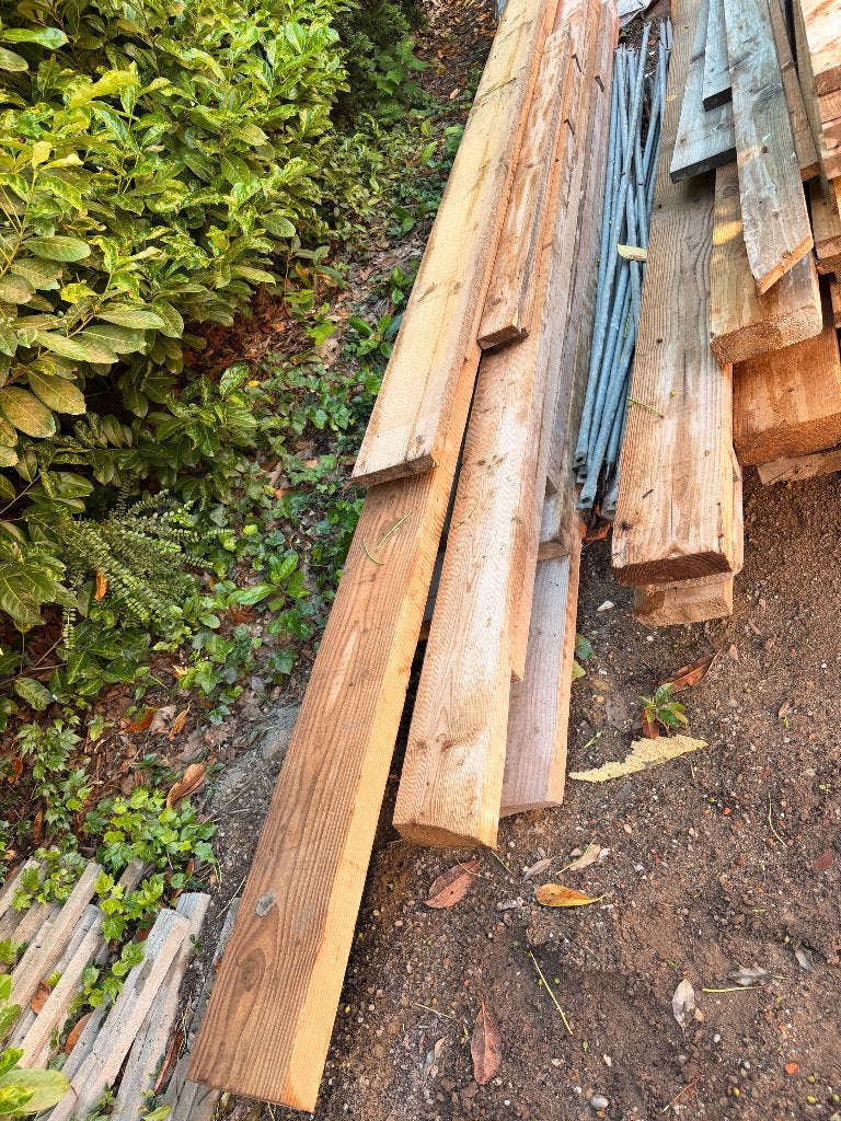 6 Hout balken - 3.5 meter -19cm breed -7cm dik, Ophalen, Gebruikt, Balk, Overige houtsoorten