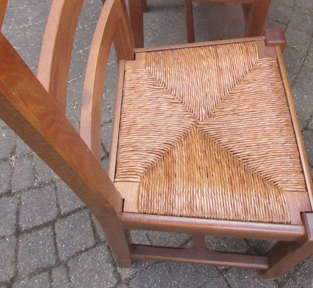 4 eiken stoelen, Ophalen, Gebruikt, Bruin, Landelijk