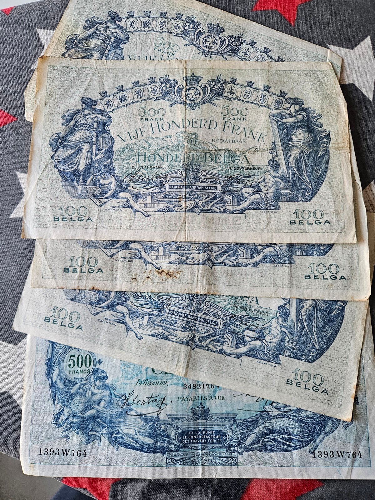 500 frank of 100 Belgas, Postzegels en Munten, Bankbiljetten | België, Verzenden