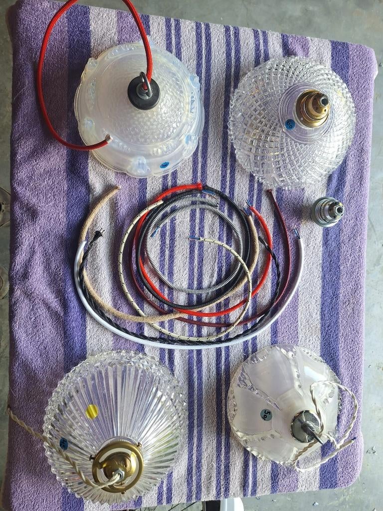 vintage hanglampen, Ophalen, Zo goed als nieuw, Glas