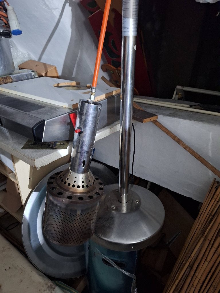 Terrasverwarmer, Ophalen, Gas