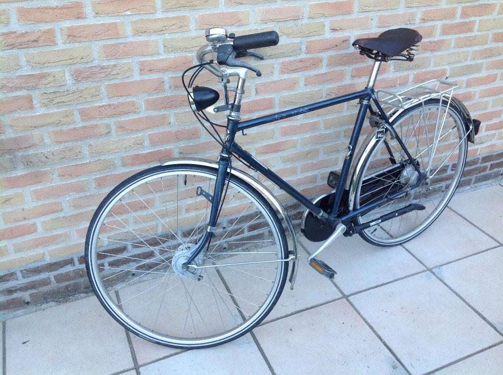 Herenfiets met ledverlichting, Ophalen, Gebruikt, Versnellingen, Trommelrem