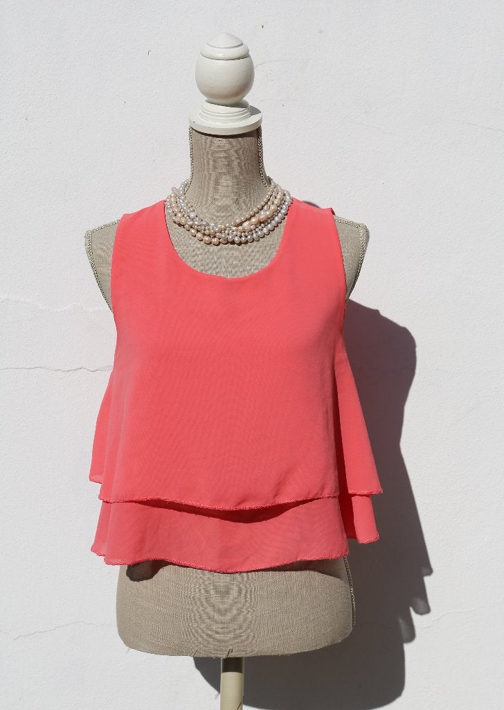Koraalkleurige top S, Kleding | Dames, Topjes, Ophalen of Verzenden, Zo goed als nieuw, Maat 36 (S)