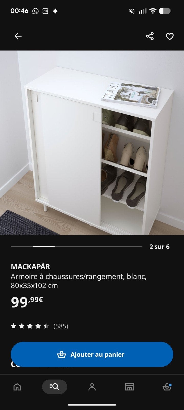 Mapackar Ikea meuble armoire a chaussures, Enlèvement