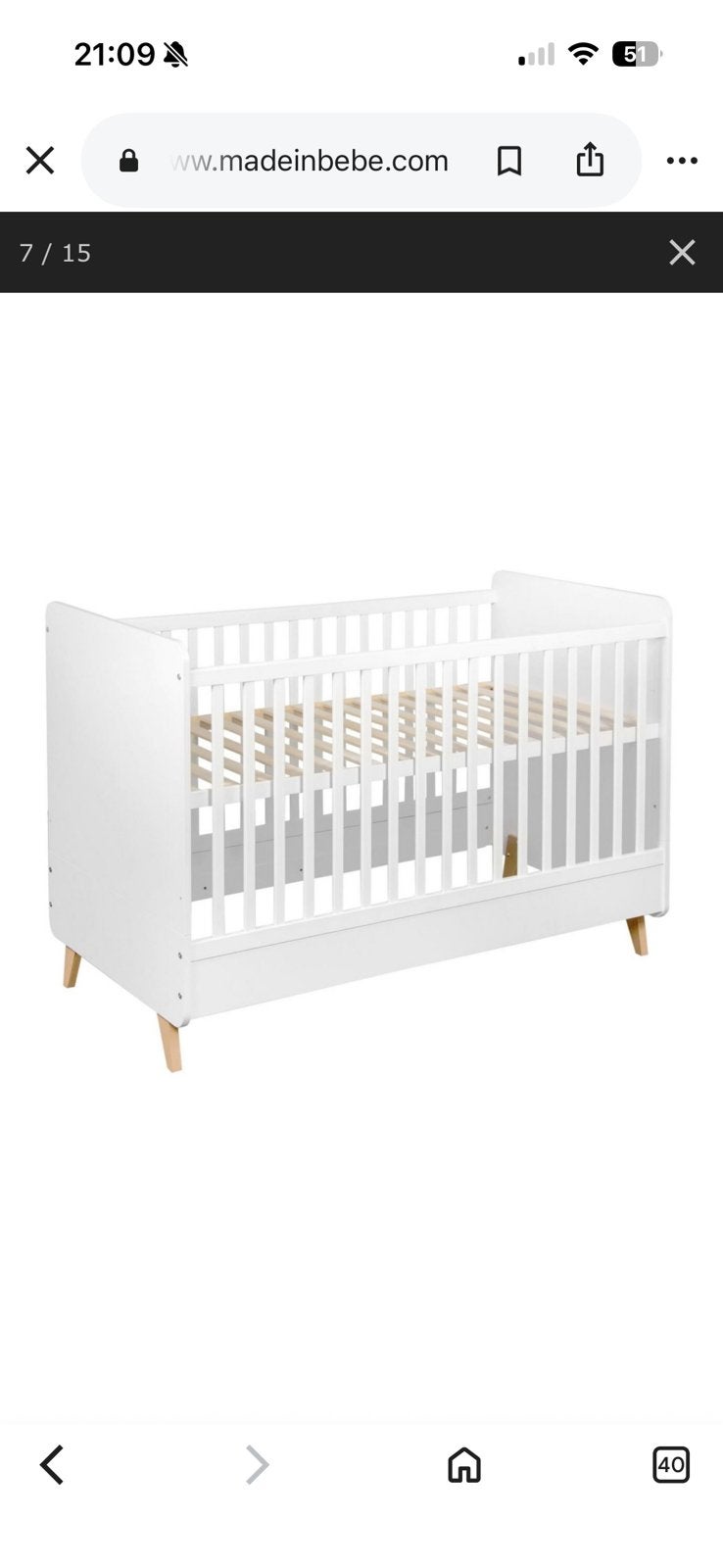 Lit evolutif qwax 70*140 (0-5 ans) + accessoires, Enlèvement, Comme neuf, Lit