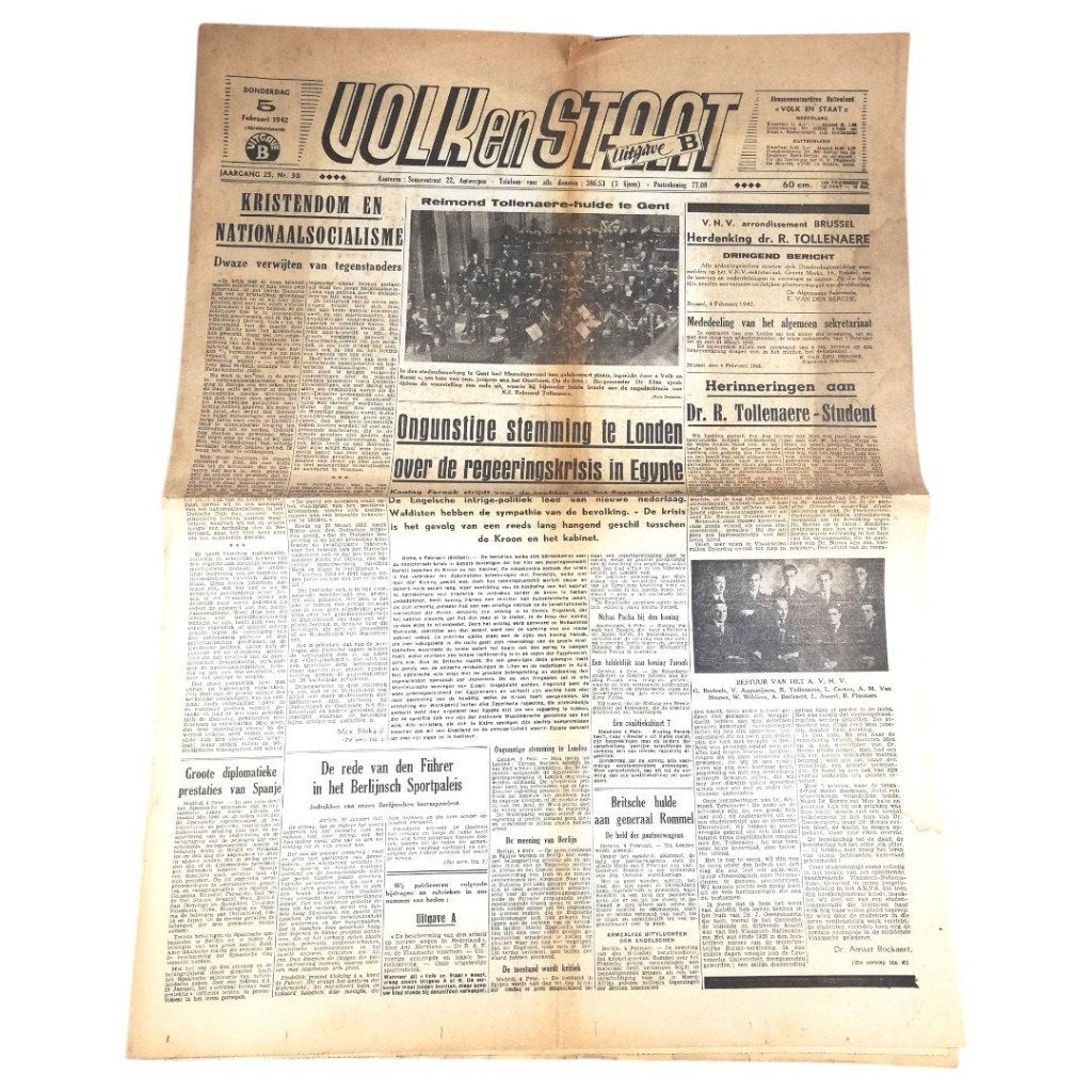 Volk en Staat - 5 Februari 1942, Ophalen of Verzenden, Overige soorten, Overige typen