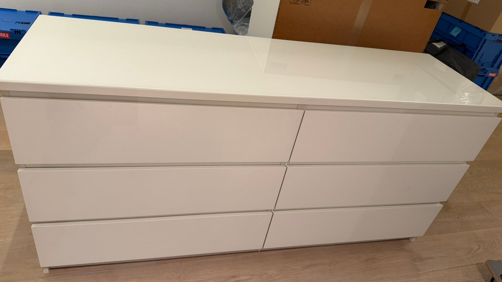 Commode 6 tiroirs blanches ikea, Enlèvement, Utilisé