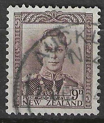 Nouvelle-Zélande 1957 - Yvert 290 - Roi George VI - 9 p (ST), Timbres & Monnaies, Timbres | Océanie, Envoi, Affranchi