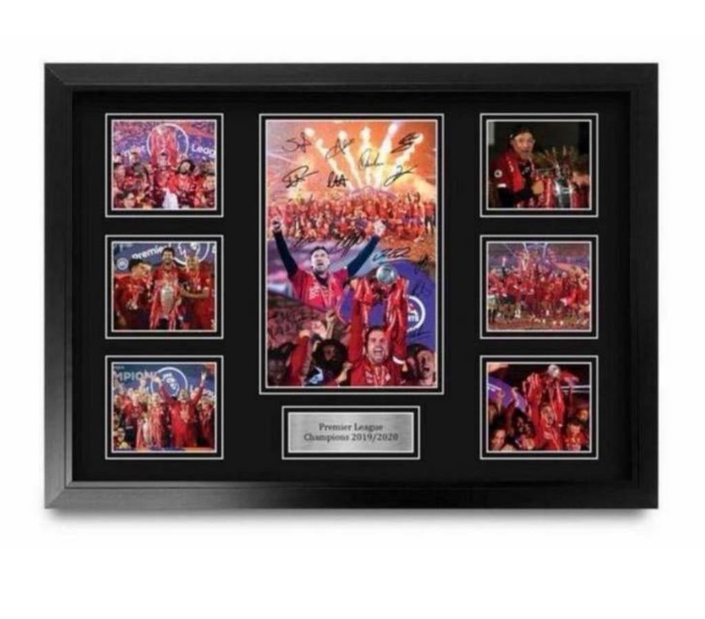 Liverpool Signed A2 Framed Premier League Print Autograph, Verzamelen, Ophalen of Verzenden, Nieuw, Poster, Plaatje of Sticker