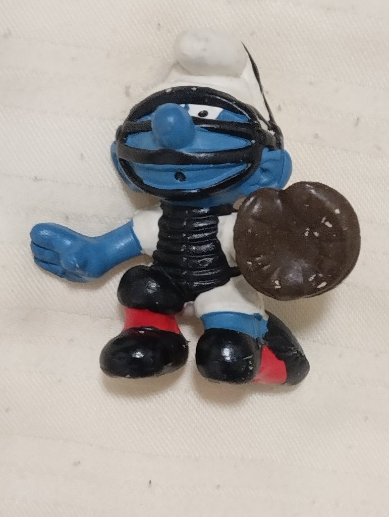 baseball catcher smurf, Verzamelen, Ophalen of Verzenden, Gebruikt, Overige Smurfen, Poppetje, Figuurtje of Knuffel