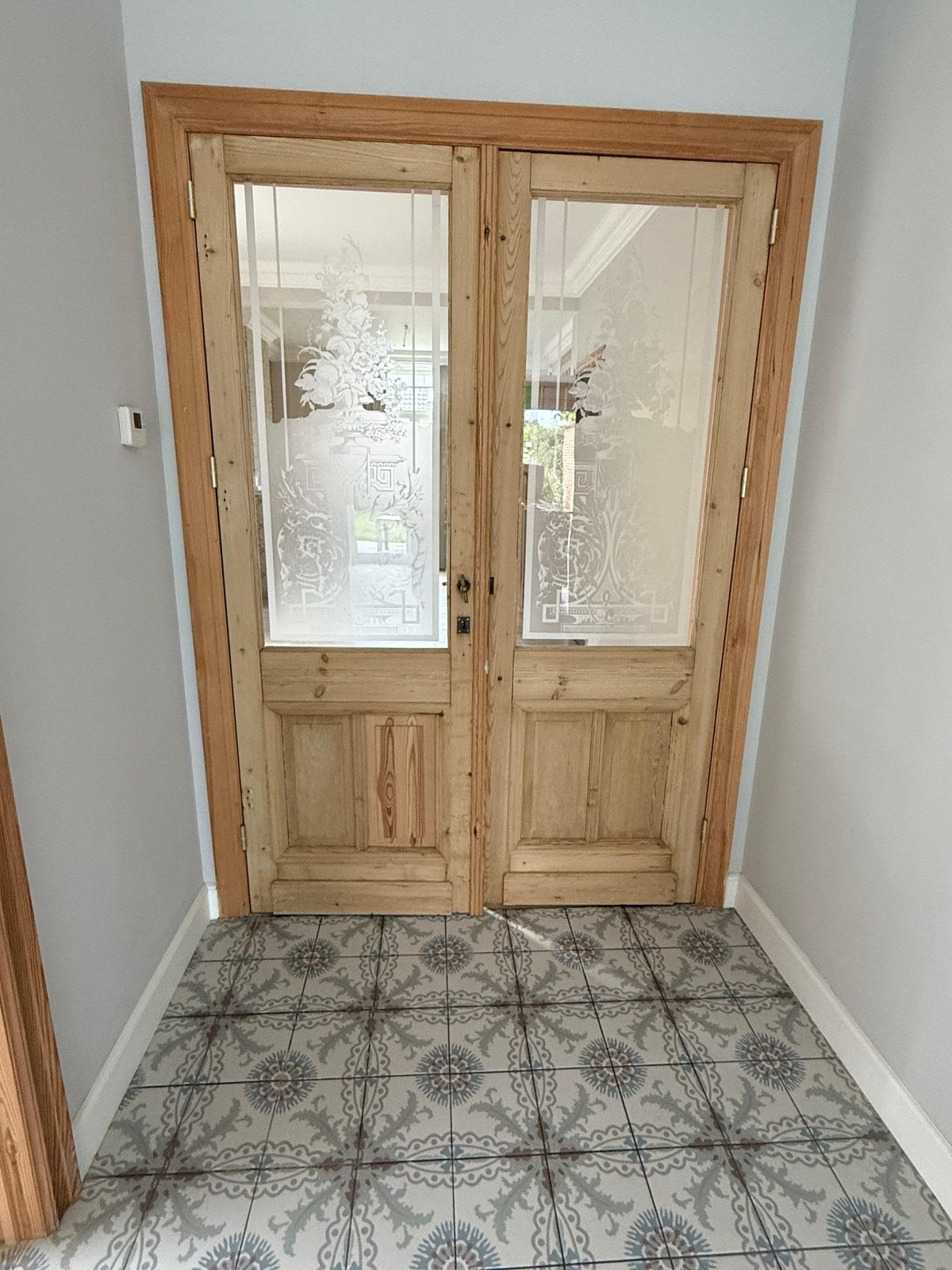 Dubbele houten binnendeur met glas, Enlèvement, Porte intérieure