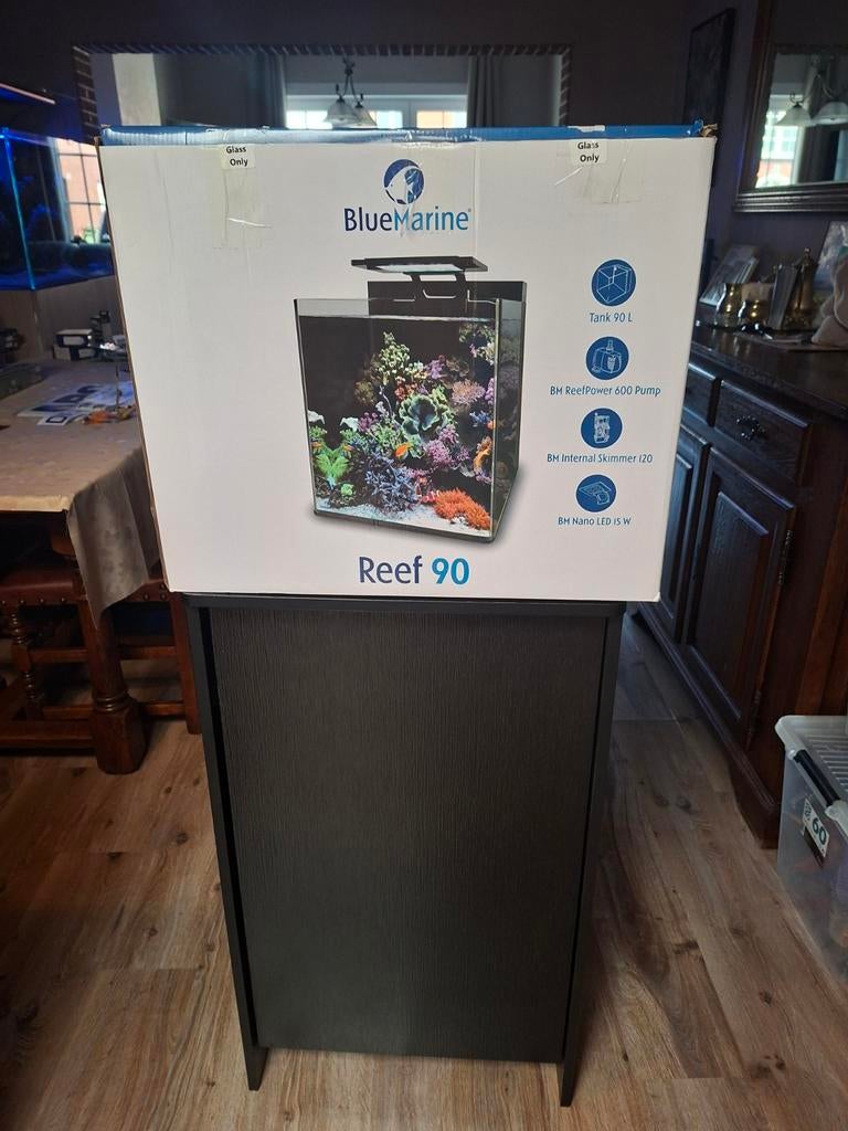 Bleu marine aqua 90 liter., Dieren en Toebehoren, Ophalen, Verwarming