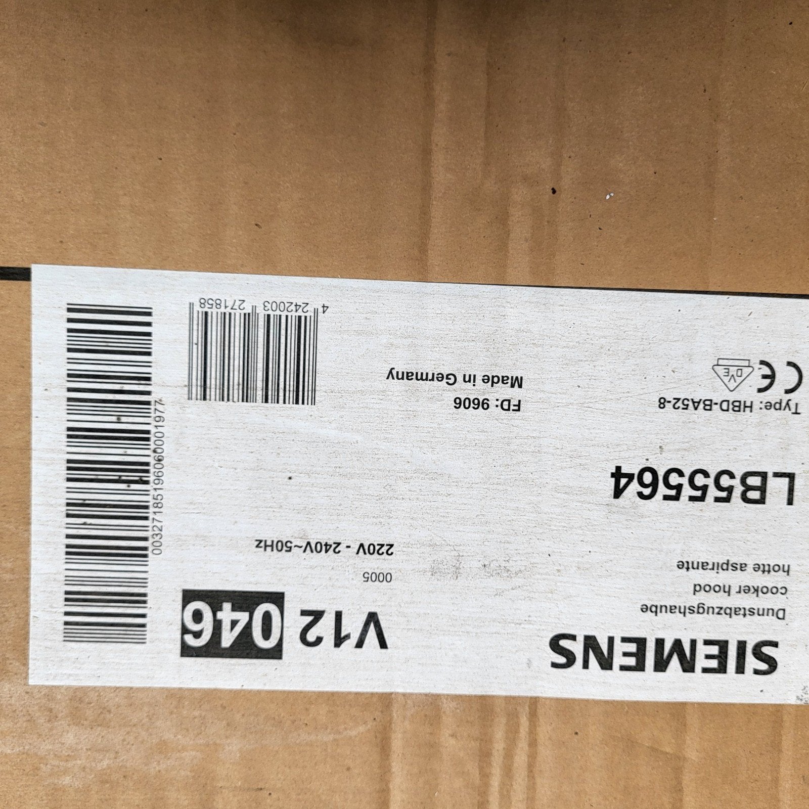 Siemens LB55564, Electroménager, Hottes, Enlèvement, Encastré, Moteur