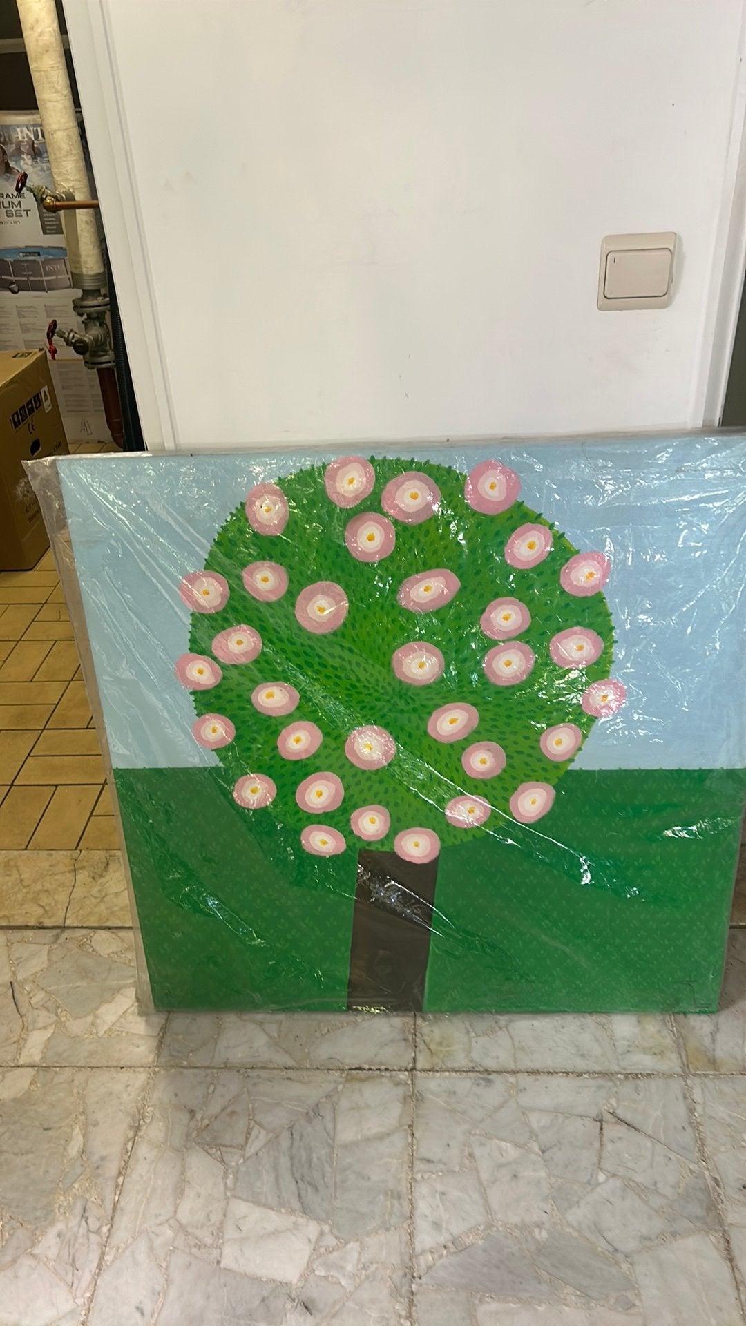 Bloesem boom schilderij, Huis en Inrichting, Woonaccessoires | Zuilen en Pilaren, Ophalen, Zo goed als nieuw
