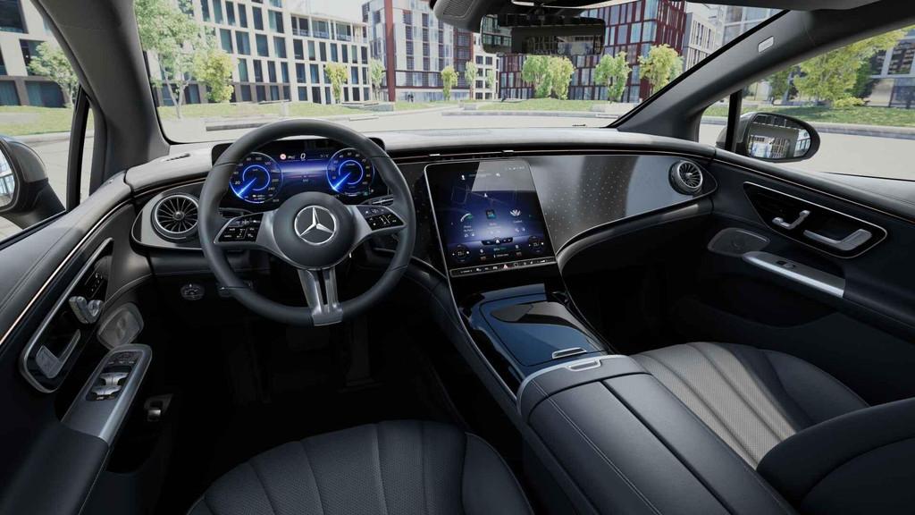 Mercedes-Benz EQE-Klasse 300 Berline Luxury Line Panoramisch, Argent ou Gris, Entreprise, 96 kWh, Tissu