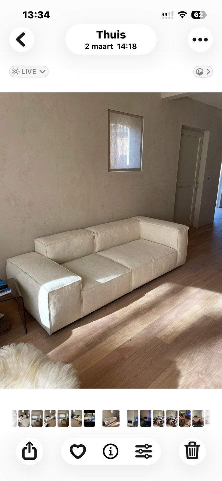 Living Divani zetel, Huis en Inrichting, Ophalen, Design, Driepersoons, Zo goed als nieuw