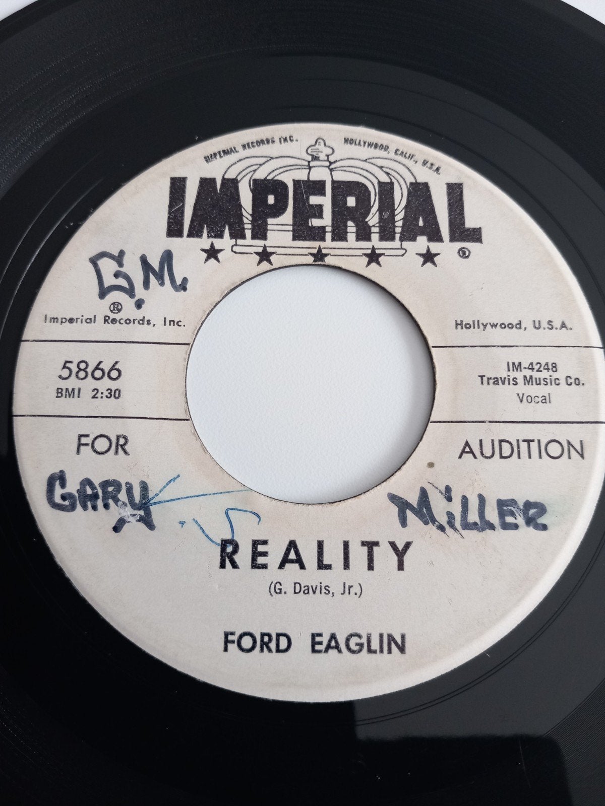 FORD EAGLIN.  REALITY. 60S OLDIES USA 45T, Enlèvement ou Envoi