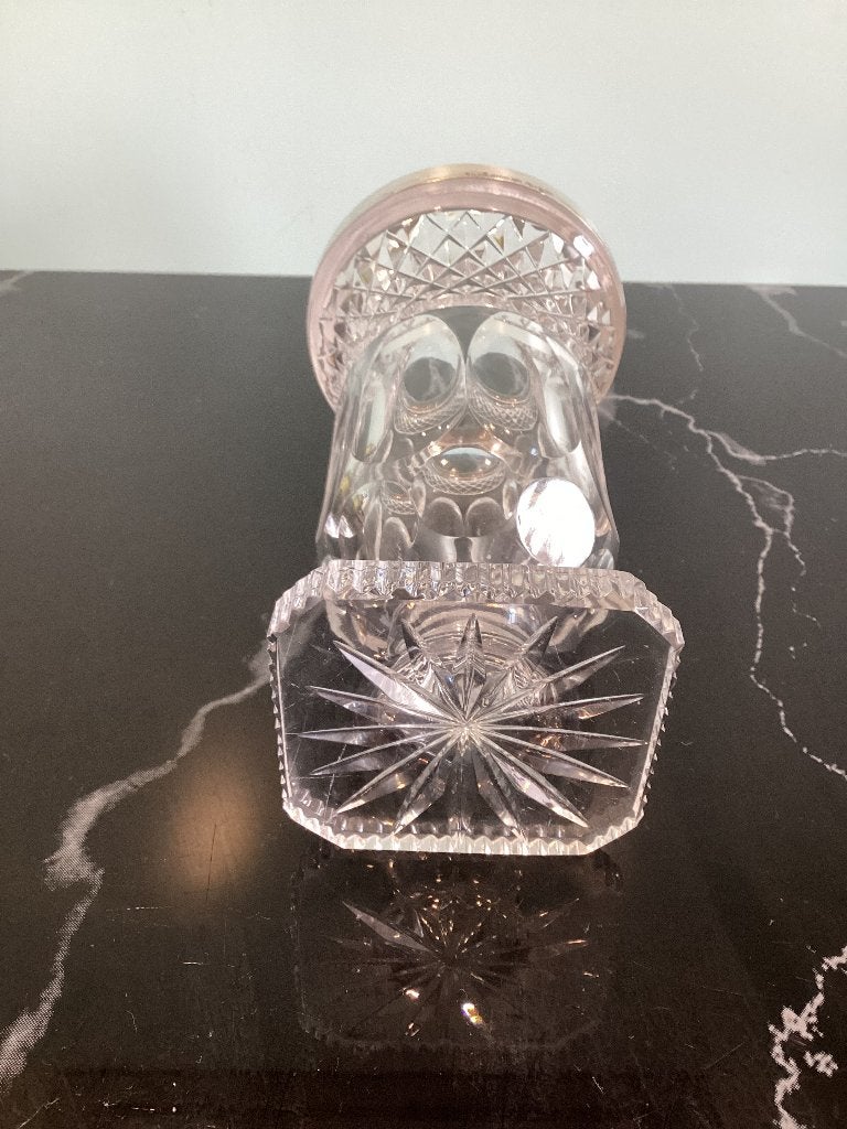 Vase en cristal avec bord argenté. AG167/BA., Antiquités & Art, Enlèvement ou Envoi