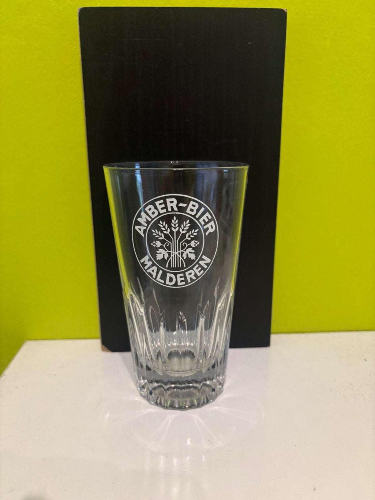 Ancien verre à bière Amber beer Malderen, Enlèvement ou Envoi, Comme neuf, Verre ou Verres, Autres marques