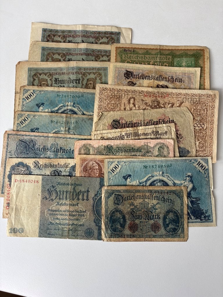 Bankbiljetten Duitse rijk 17 stuks, Ophalen of Verzenden, Duitsland, Los biljet