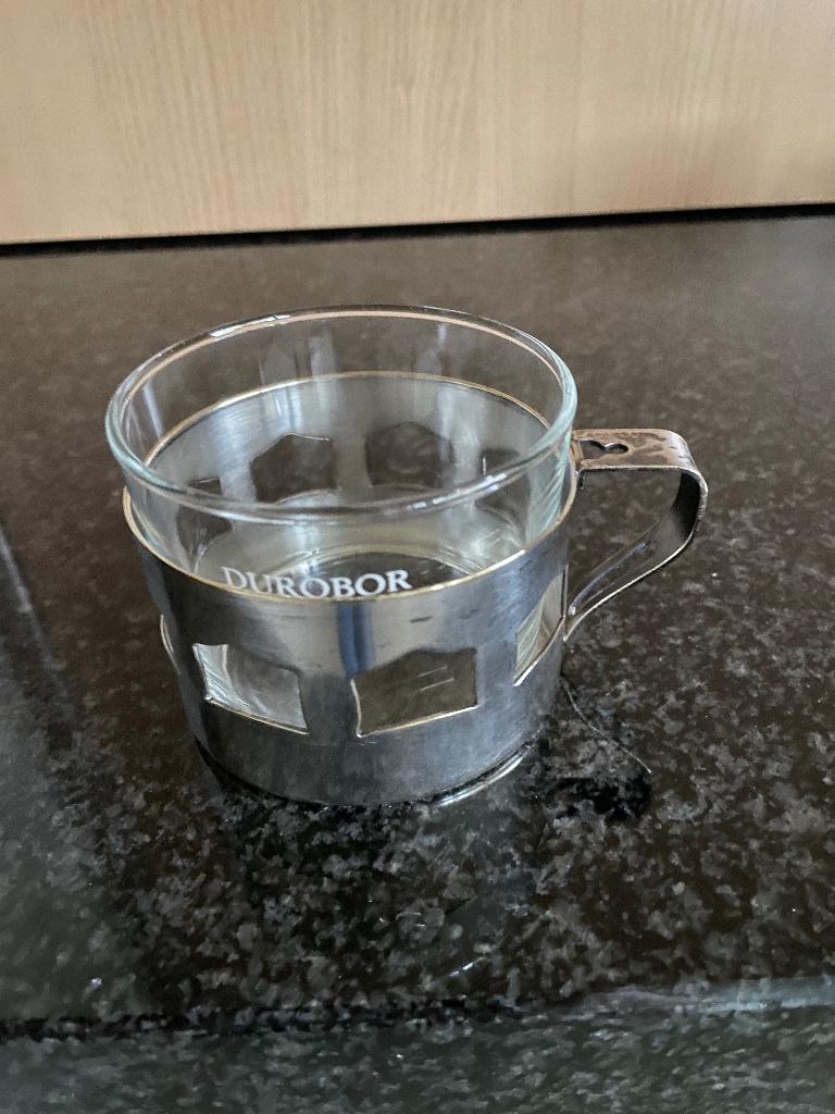 Retro koffie- of theetassen Durobor, Gebruikt, Ophalen of Verzenden, Glas, Overige stijlen