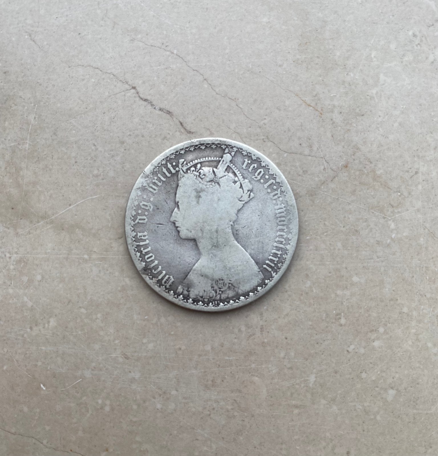 Pièce Argent - Florin Gothique Victoria 1872 (One Florin), Enlèvement ou Envoi, Argent, Argent
