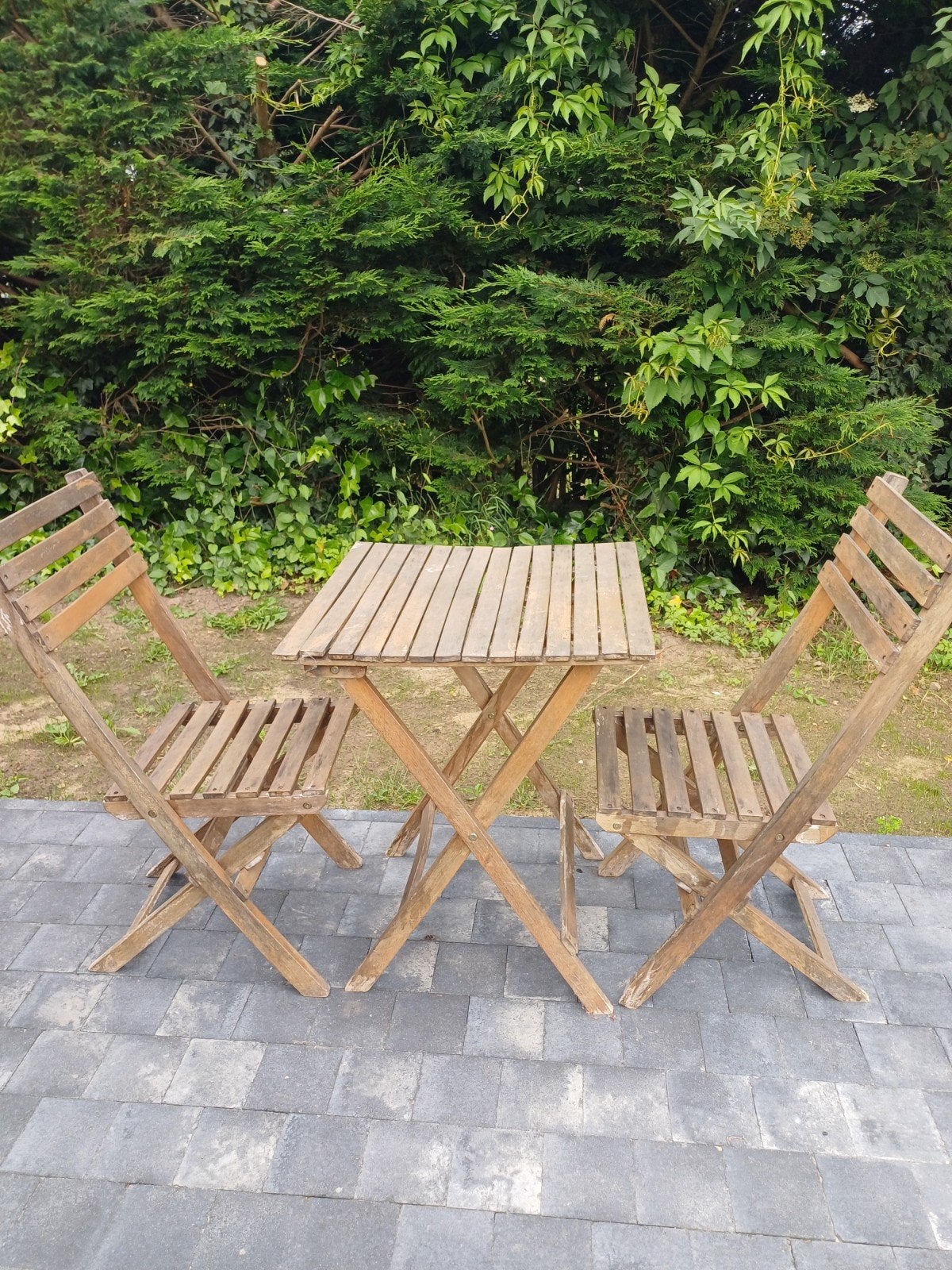 Teak tafeltje & 2 stoelen, Ophalen