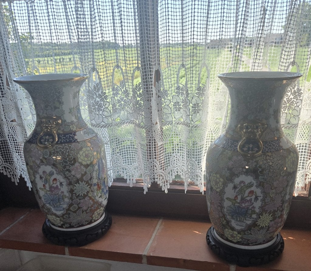 set van 2 chinese vazen, Antiek en Kunst, Ophalen