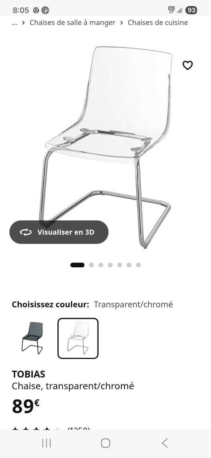 chaise ikea tobias, Maison & Meubles, Enlèvement, Deux