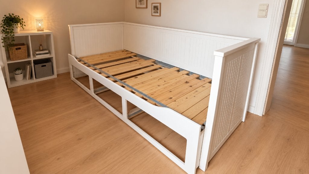 HEMNES Lit banquette 2 places vendu démonté, Maison & Meubles, Enlèvement, Utilisé, Deux personnes, 160 cm