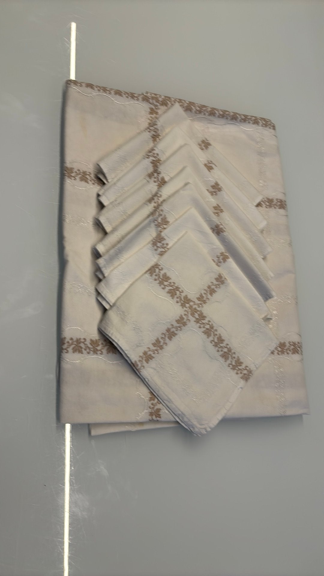 Nappe avec serviettes, Maison & Meubles, Cuisine | Linge de cuisine, Enlèvement, Utilisé, Blanc, Nappe ou Toile cirée