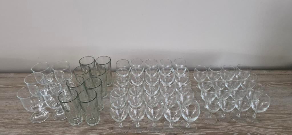 Verschillende soorten borrelglasTotaal 55stuk, Ophalen, Glas