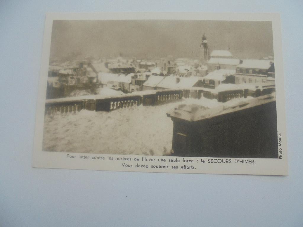 winterhulp postkaart met zegel, Verzamelen, Verzenden, 1940 tot 1960, Ongelopen, Overige thema's