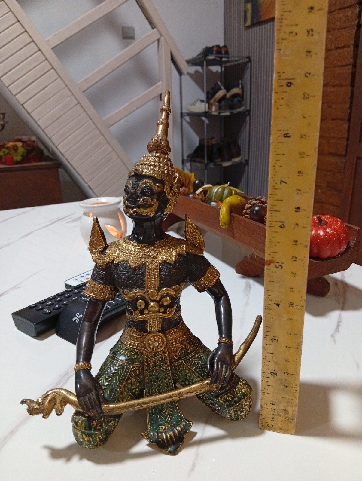 statue guerrier thaïlandais hanuman, Antiquités & Art, Enlèvement ou Envoi, Bronze