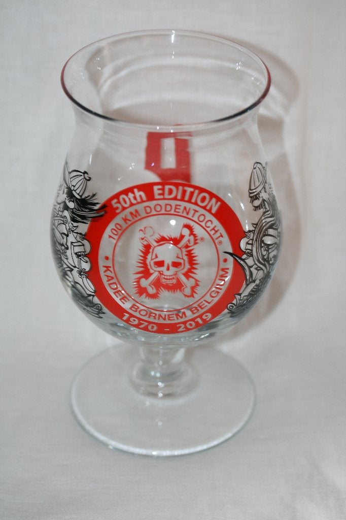 Duvel glas 50th edition 100 km dodentocht, Enlèvement ou Envoi, Comme neuf, Verre ou Verres, Duvel