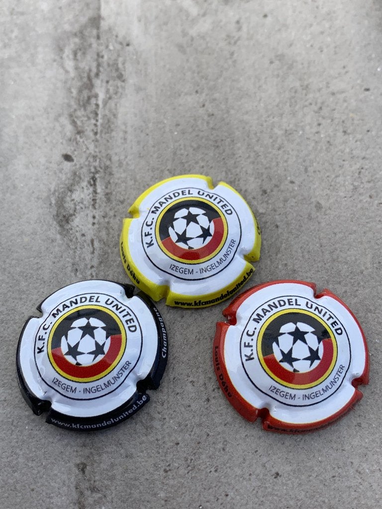 3 champagne capsules Louis dehu “ K.F.C. MANDEL UNITED”, Enlèvement ou Envoi