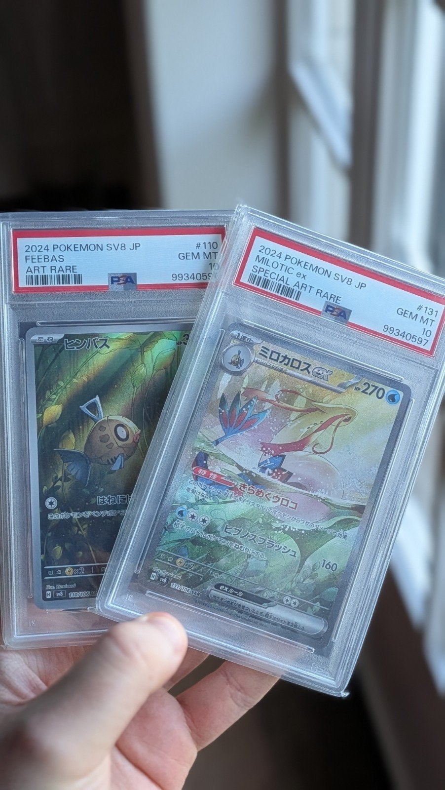 Milotic ex 131 & Feebas 110 sv8 Sequential PSA 10, Ophalen of Verzenden, Zo goed als nieuw, Meerdere kaarten, Foil