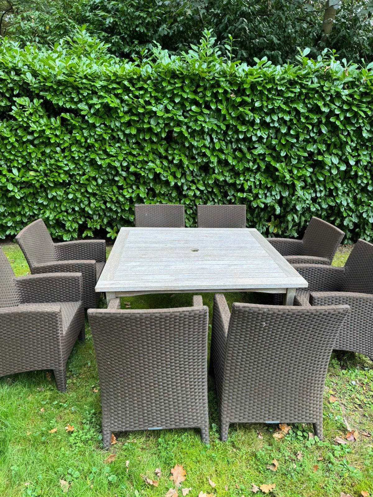 Salon de jardin Royal Botania – Table Teck & 8 Fauteuils, Table à dinner, Enlèvement, Utilisé, Sets de jardin