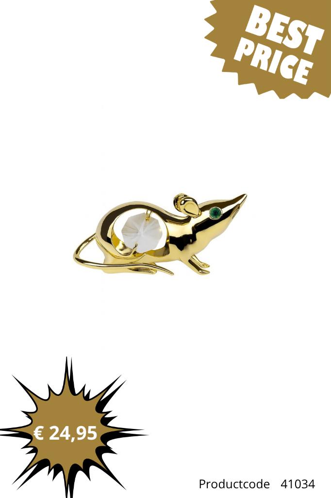 Luxe 24K Vergulde Kristal Beeldjes Dieren, Vlinders & Liefde, Overige materialen, Verzenden, Nieuw, Goud
